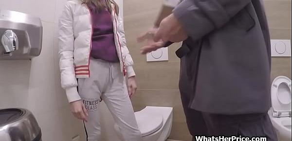 trendsBig cock sucking at a public toilet for money